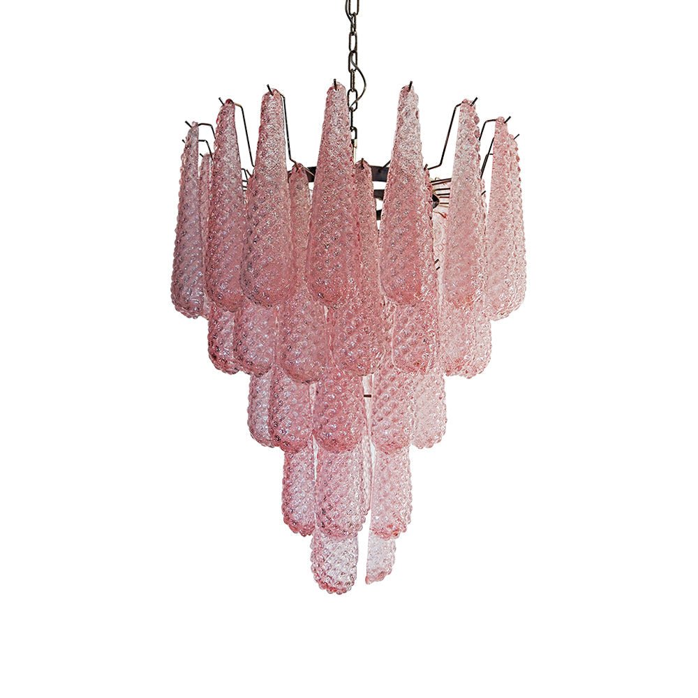 Murano Pink Glass Droplet Chandelier - Vakkerlight