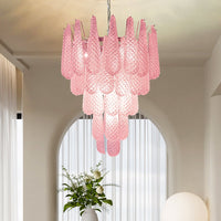 Murano Pink Glass Droplet Chandelier - Vakkerlight