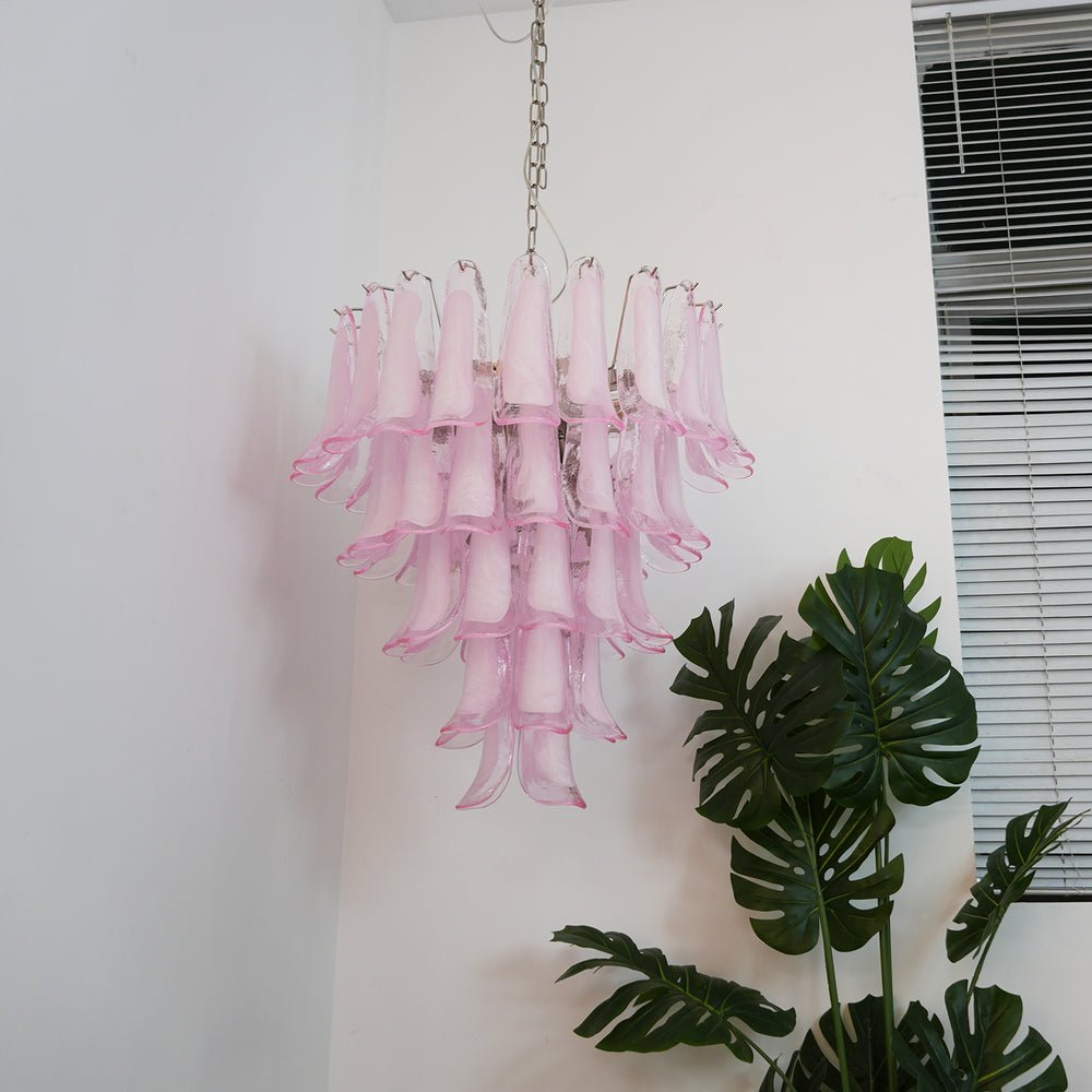 Murano Pink Glass Petals Chandelier - Vakkerlight
