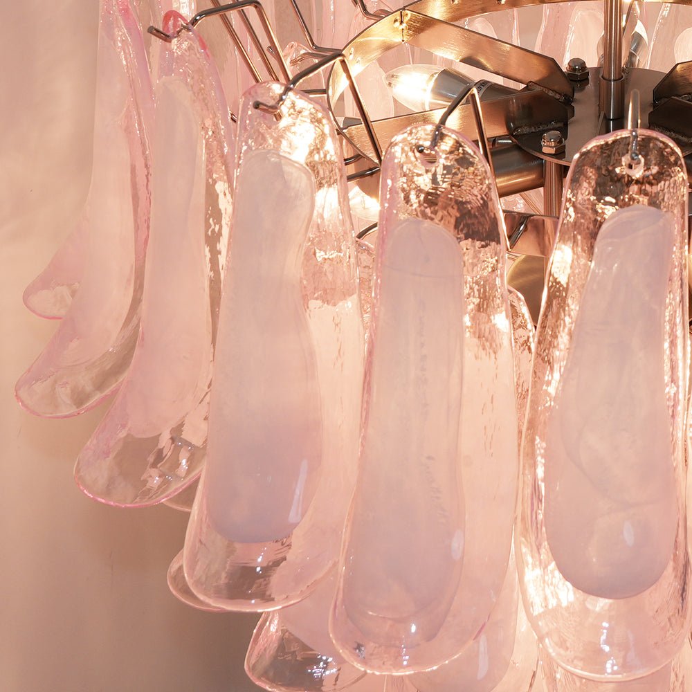 Murano Pink Glass Petals Chandelier - Vakkerlight