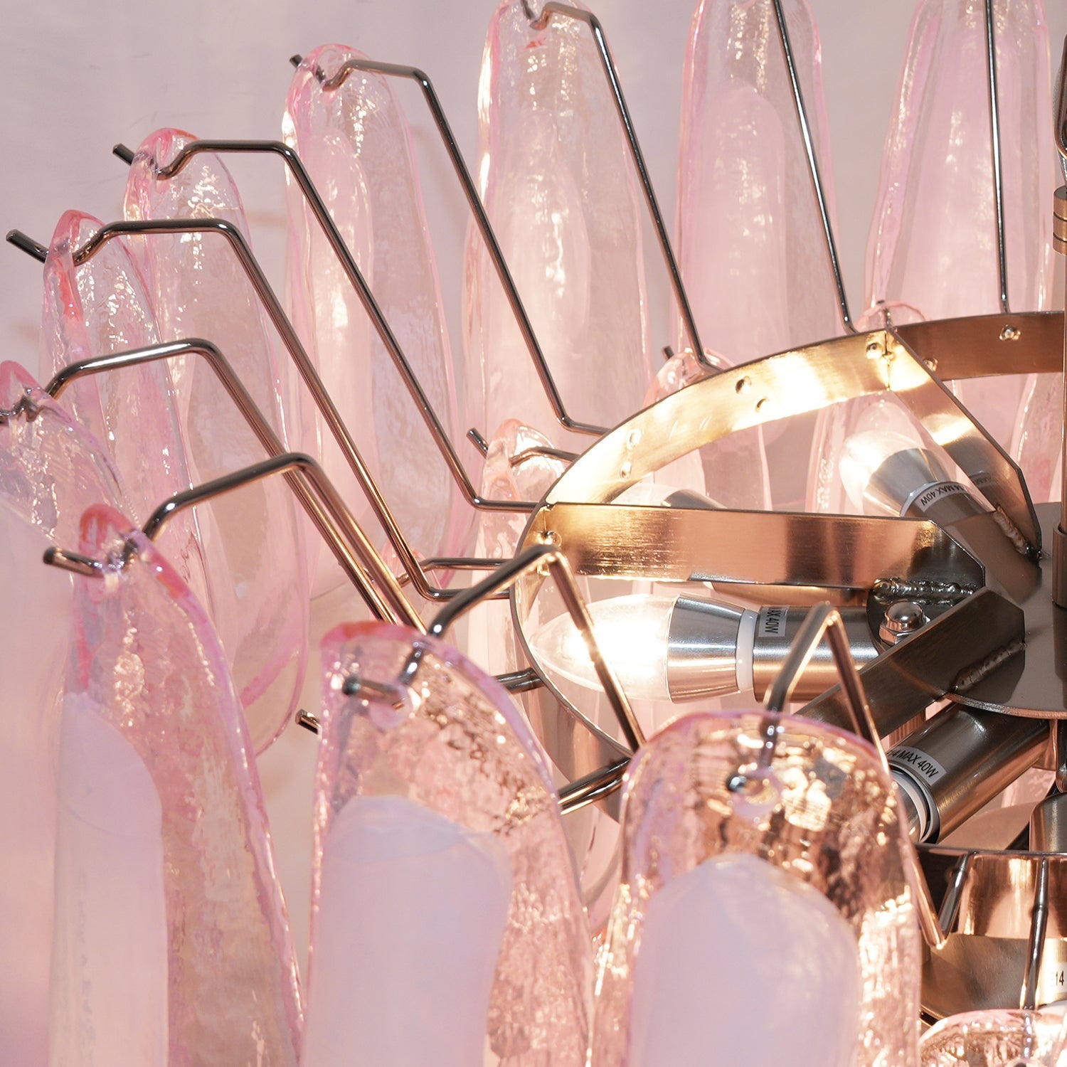 Murano Pink Glass Petals Chandelier - Vakkerlight