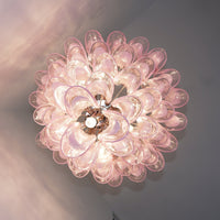 Murano Pink Glass Petals Chandelier - Vakkerlight