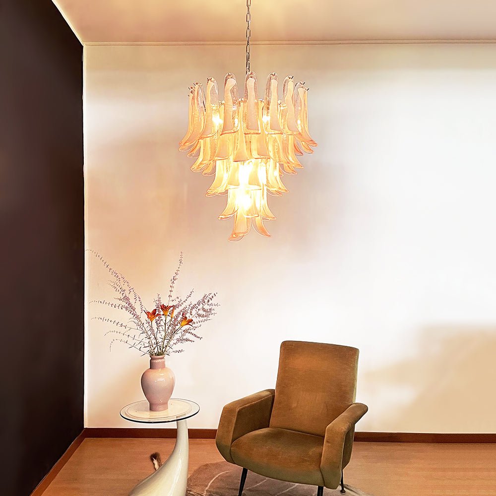 Murano Pink Glass Petals Chandelier - Vakkerlight