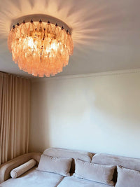 Murano Rhombus Pink Glass Ceiling Lamp - Vakkerlight