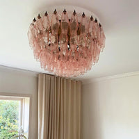 Murano Rhombus Pink Glass Ceiling Lamp - Vakkerlight
