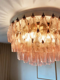 Murano Rhombus Pink Glass Ceiling Lamp - Vakkerlight