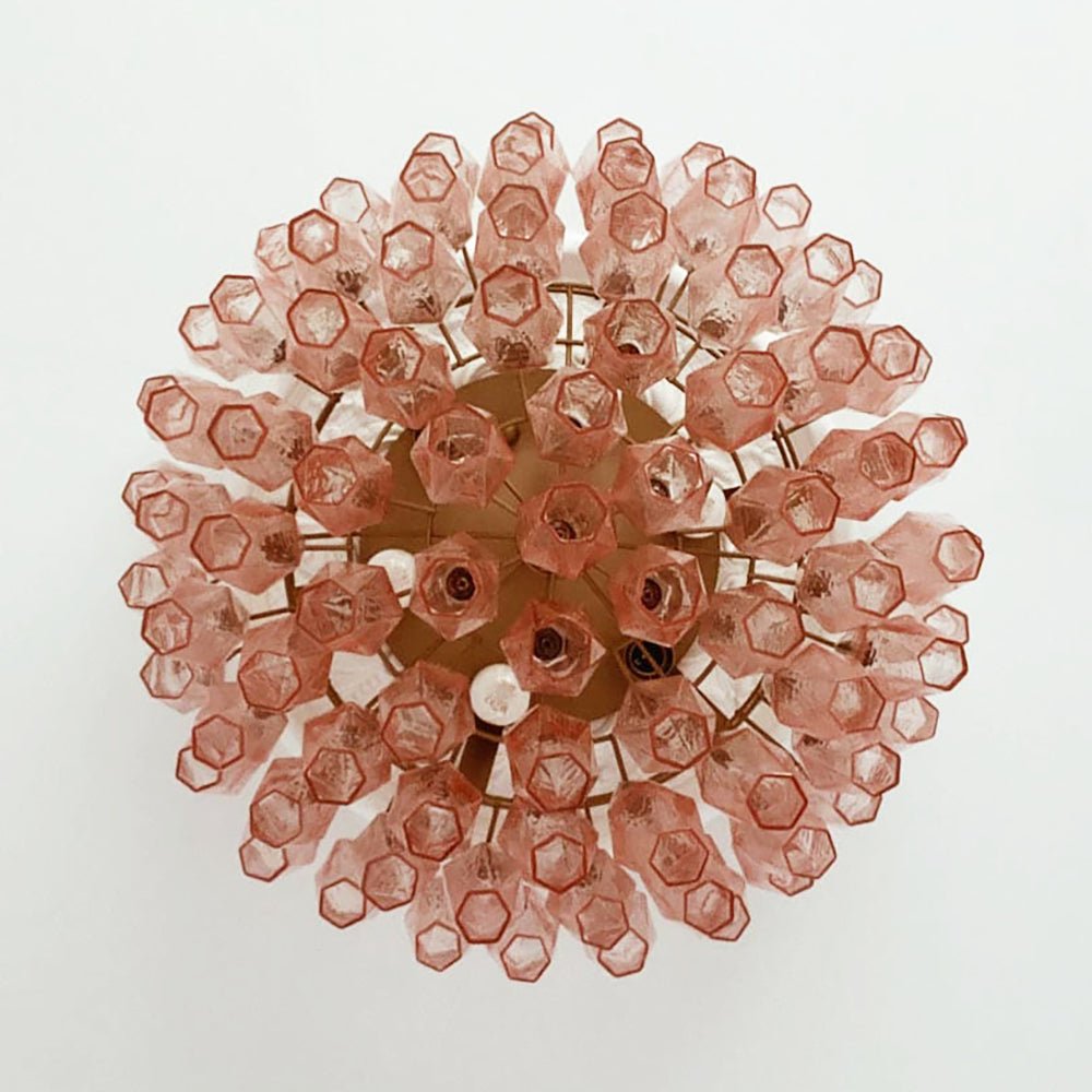 Murano Rhombus Pink Glass Ceiling Lamp - Vakkerlight