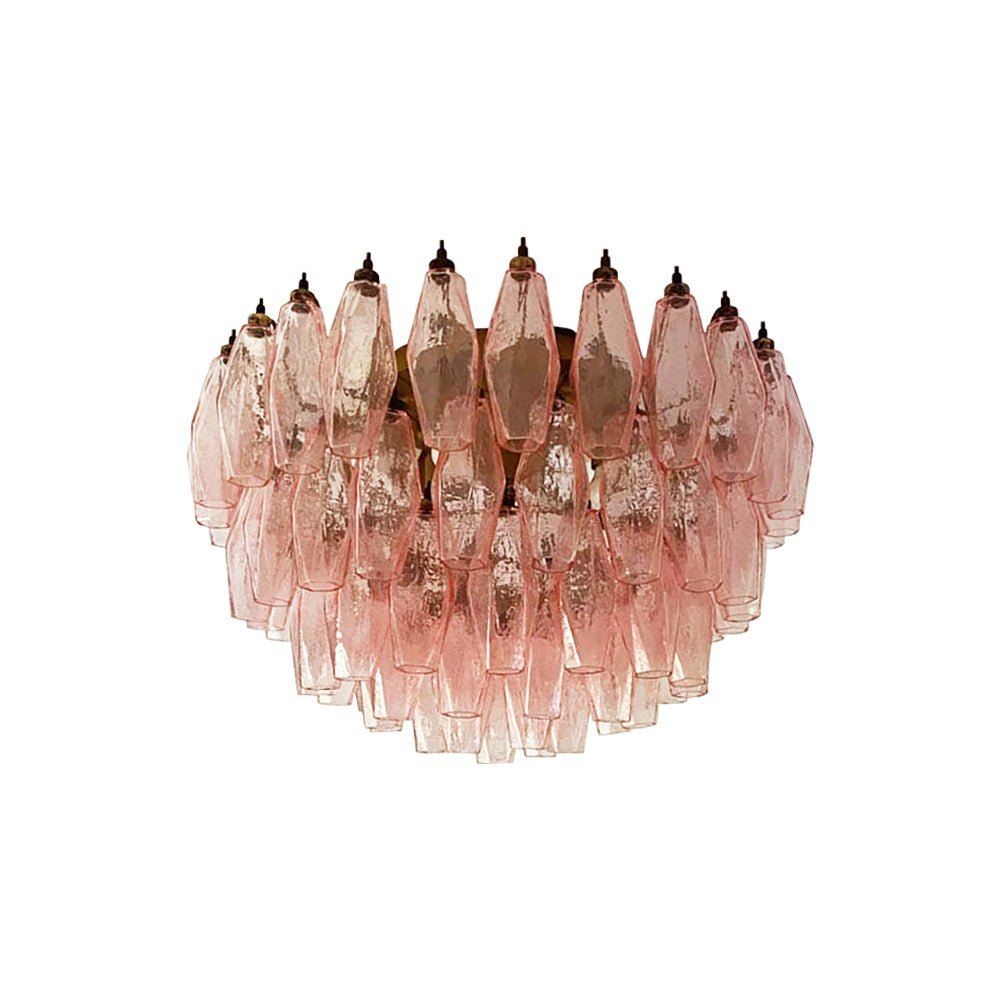 Murano Rhombus Pink Glass Ceiling Lamp - Vakkerlight