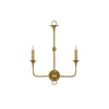 Nottaway Gold Double-Light Wall Sconce, Classic American style, suitable for living rooms and bedrooms