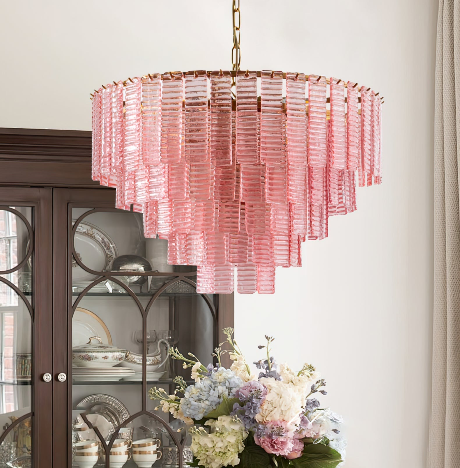 Opalora Pink Murano Chandelier - Vakkerlight