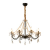 Black luxurious pearl candle Opulence Crystal Chandelier, French minimalist luxury style, suitable for European-style living rooms and French-style dining rooms