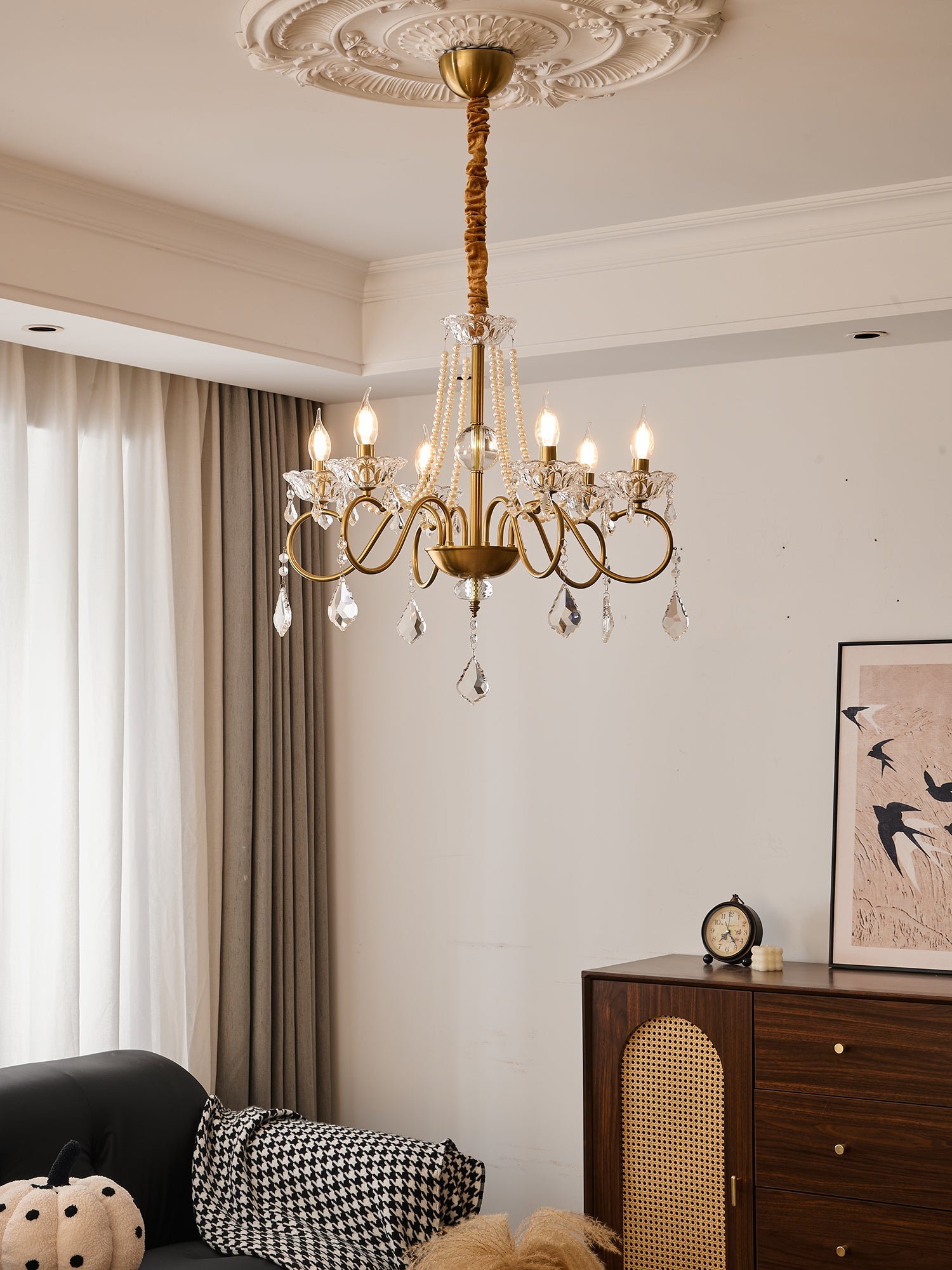 Opulent Pearl Crystal Chandelier - Vakkerlight