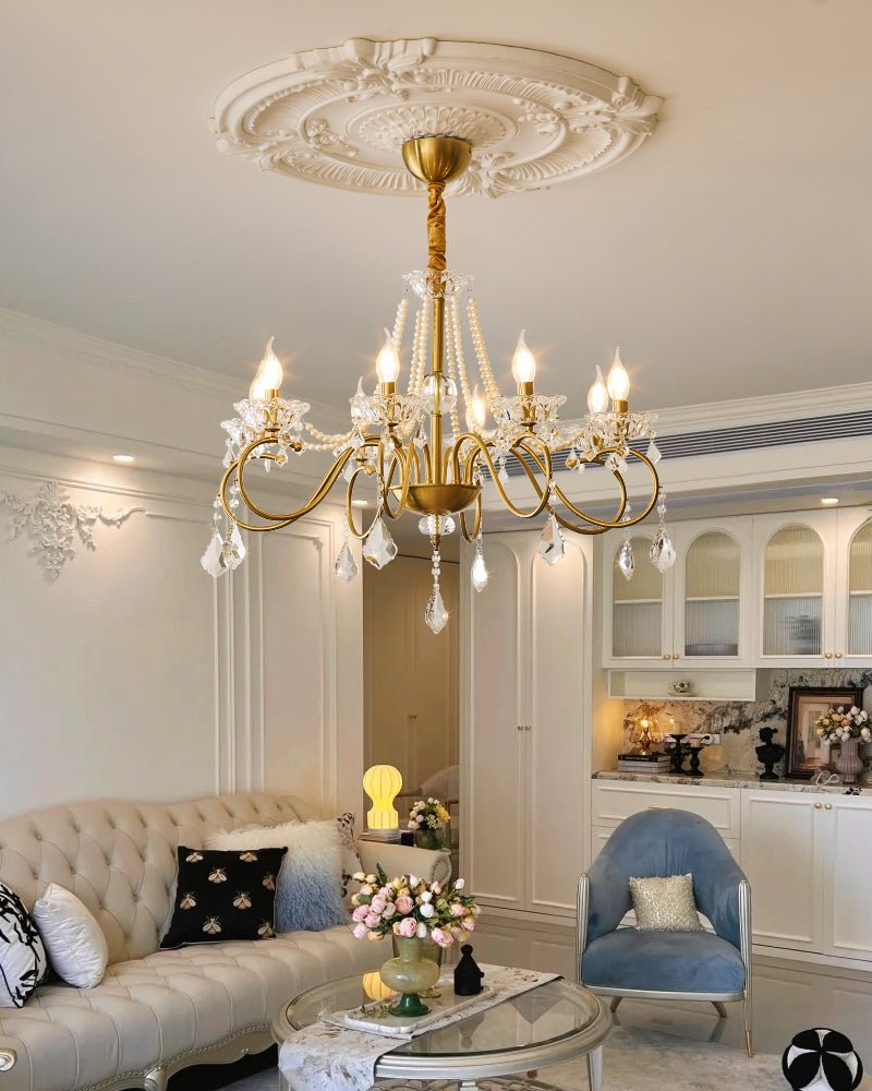 Opulent Pearl Crystal Chandelier - Vakkerlight