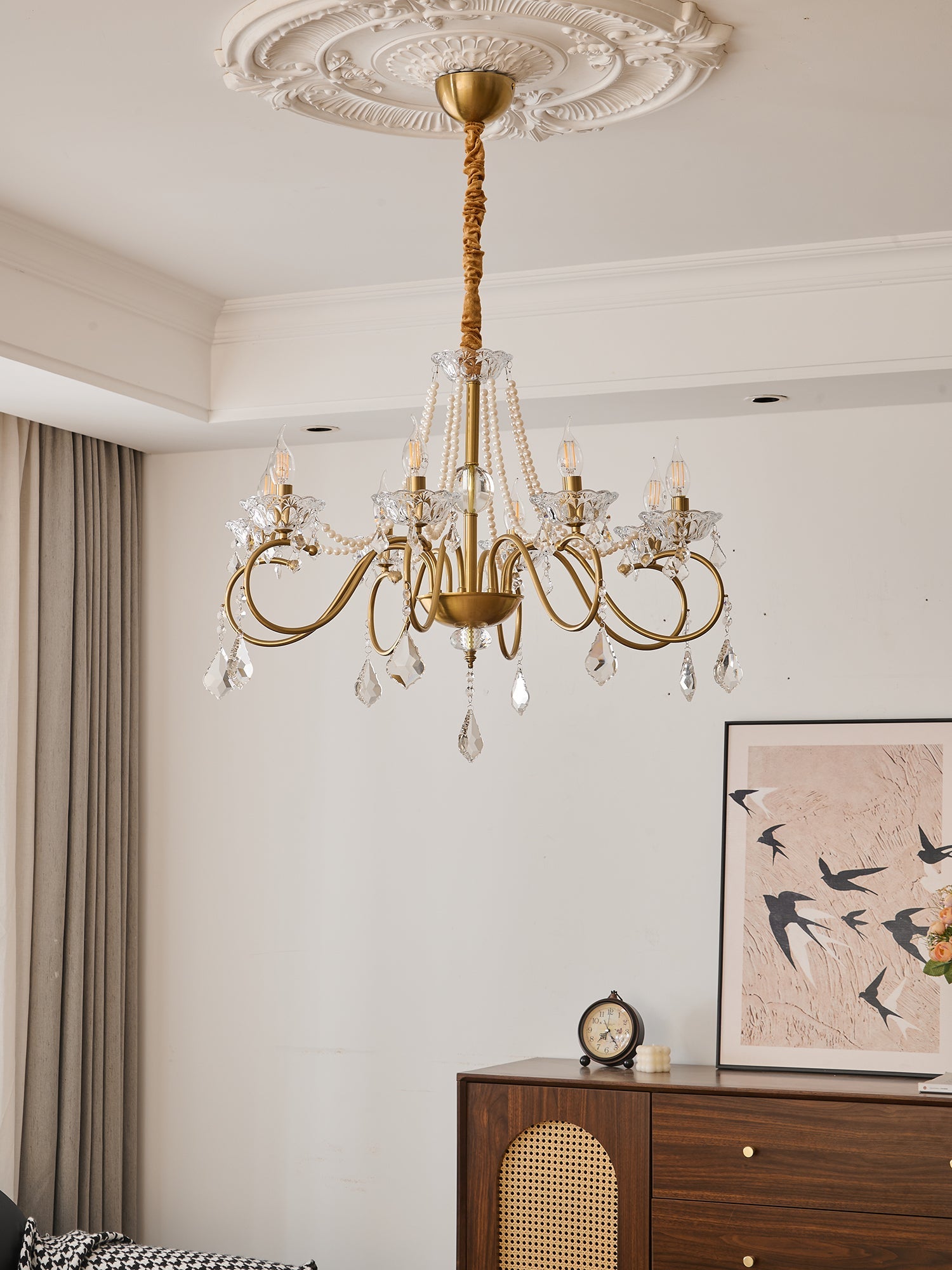 Opulent Pearl Crystal Chandelier - Vakkerlight