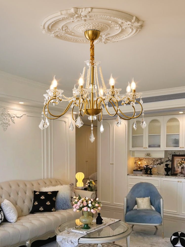 Opulent Pearl Crystal Chandelier - Vakkerlight