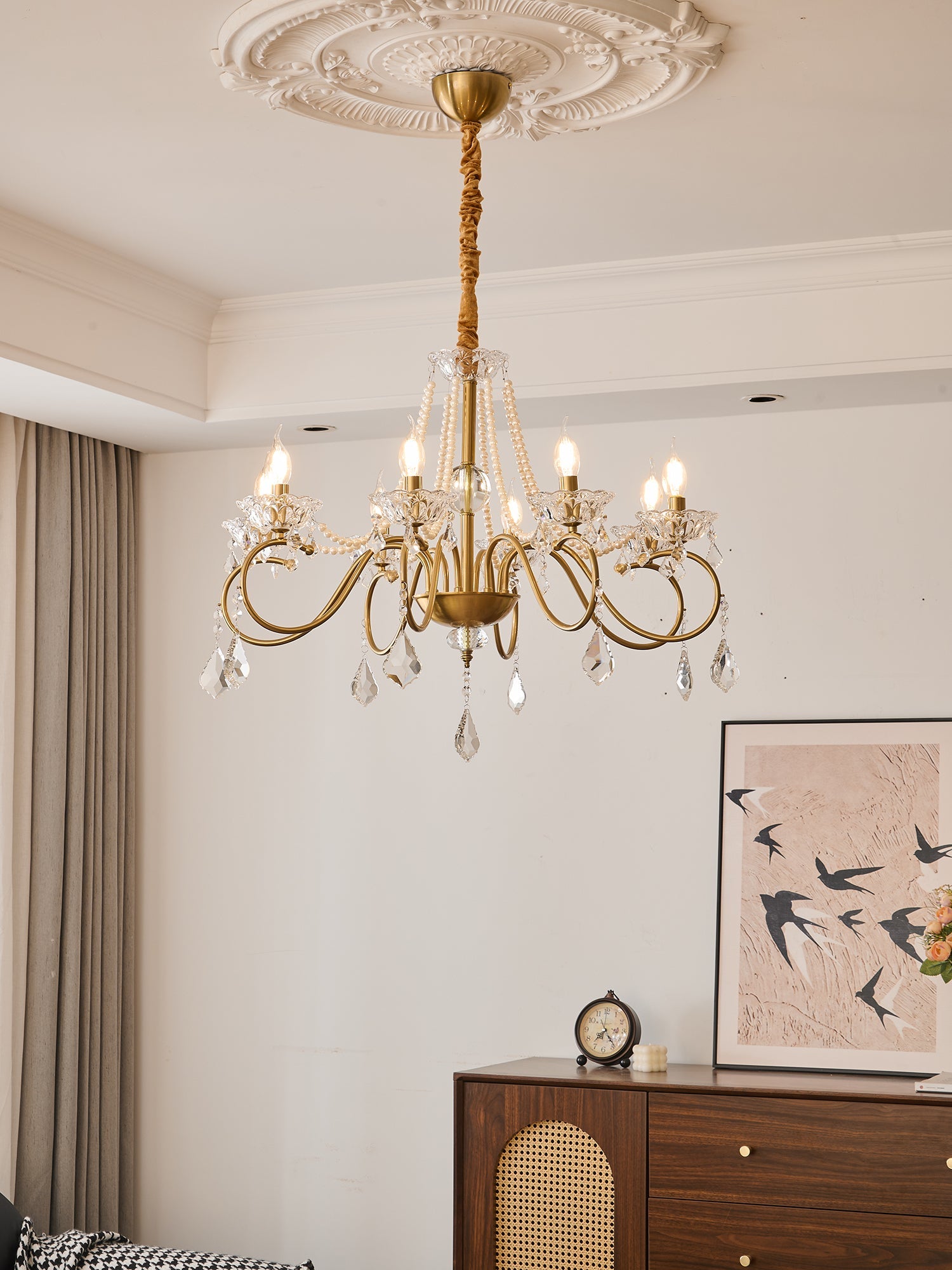 Opulent Pearl Crystal Chandelier - Vakkerlight