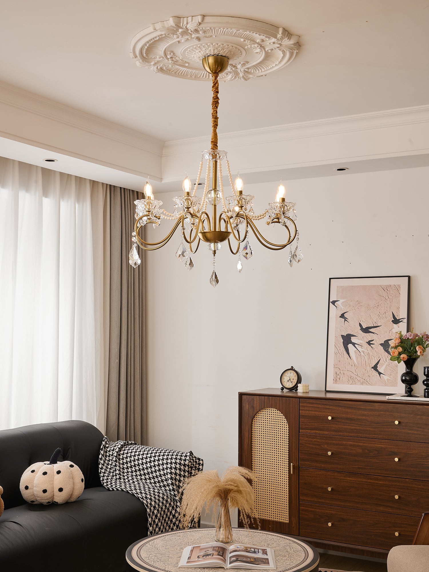 Opulent Pearl Crystal Chandelier - Vakkerlight