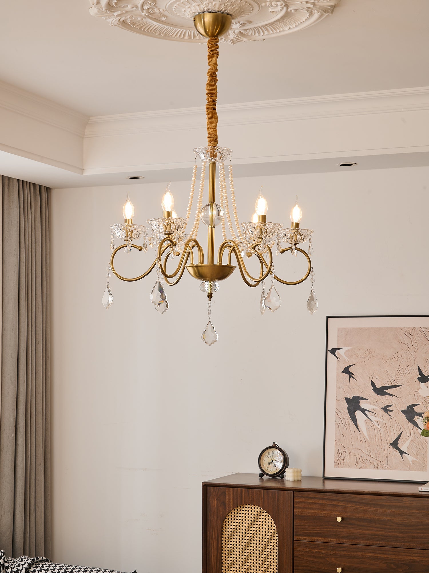Opulent Pearl Crystal Chandelier - Vakkerlight