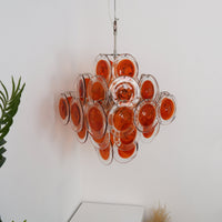 Orange Transparent Murano Disc Chandelier - Vakkerlight
