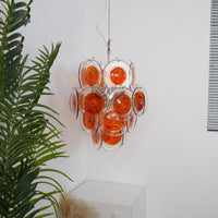 Orange Transparent Murano Disc Chandelier - Vakkerlight