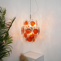 Orange Transparent Murano Disc Chandelier - Vakkerlight