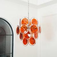 Orange Transparent Murano Disc Chandelier - Vakkerlight