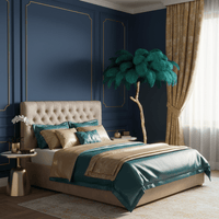 Ostrich Feather Brass Floor Lamp - Vakkerlight