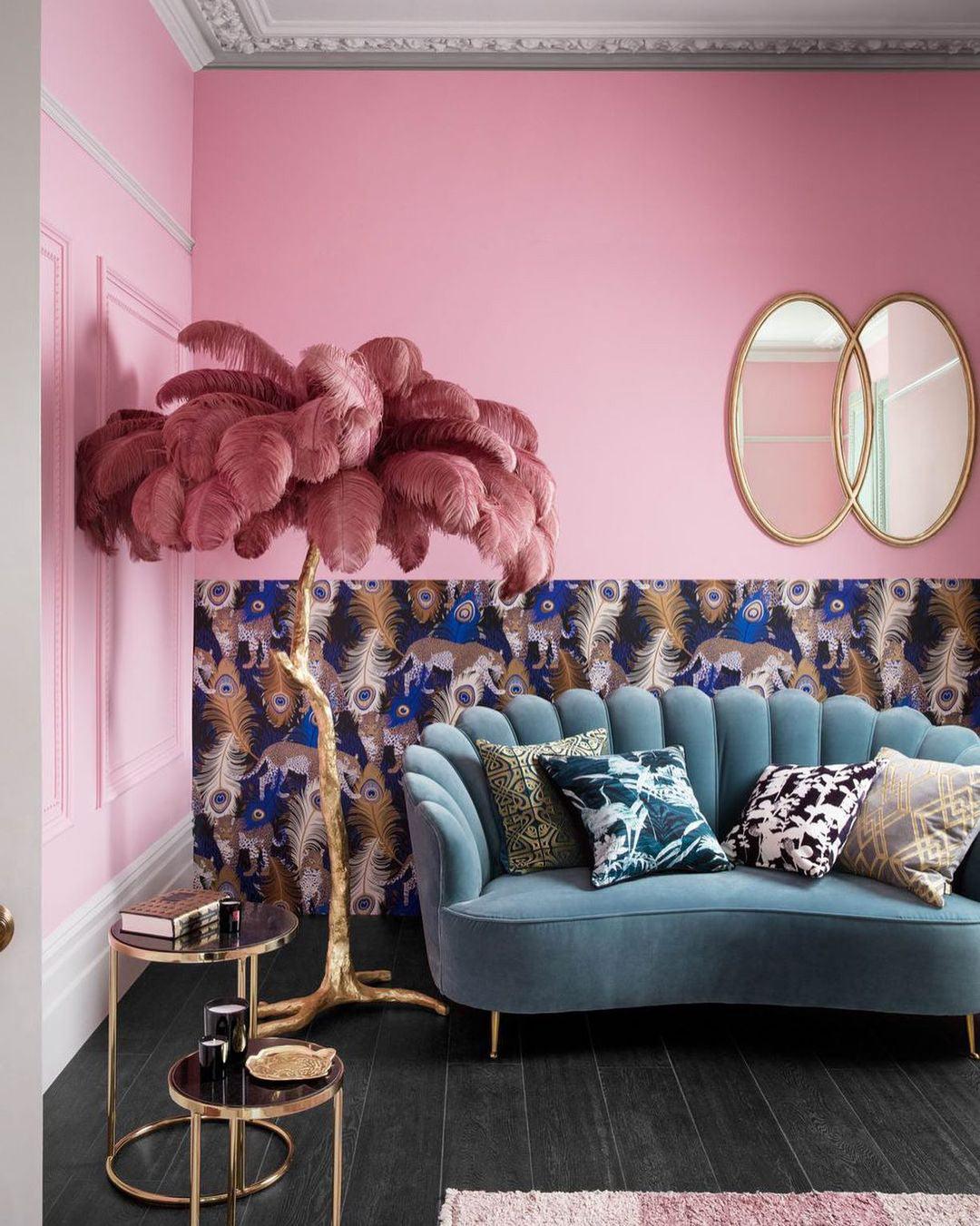 Ostrich Feather Brass Floor Lamp - Vakkerlight