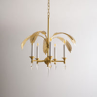 Vakker Limited Brass Palm Frond 5-Light Chandelier — Detail View 17
