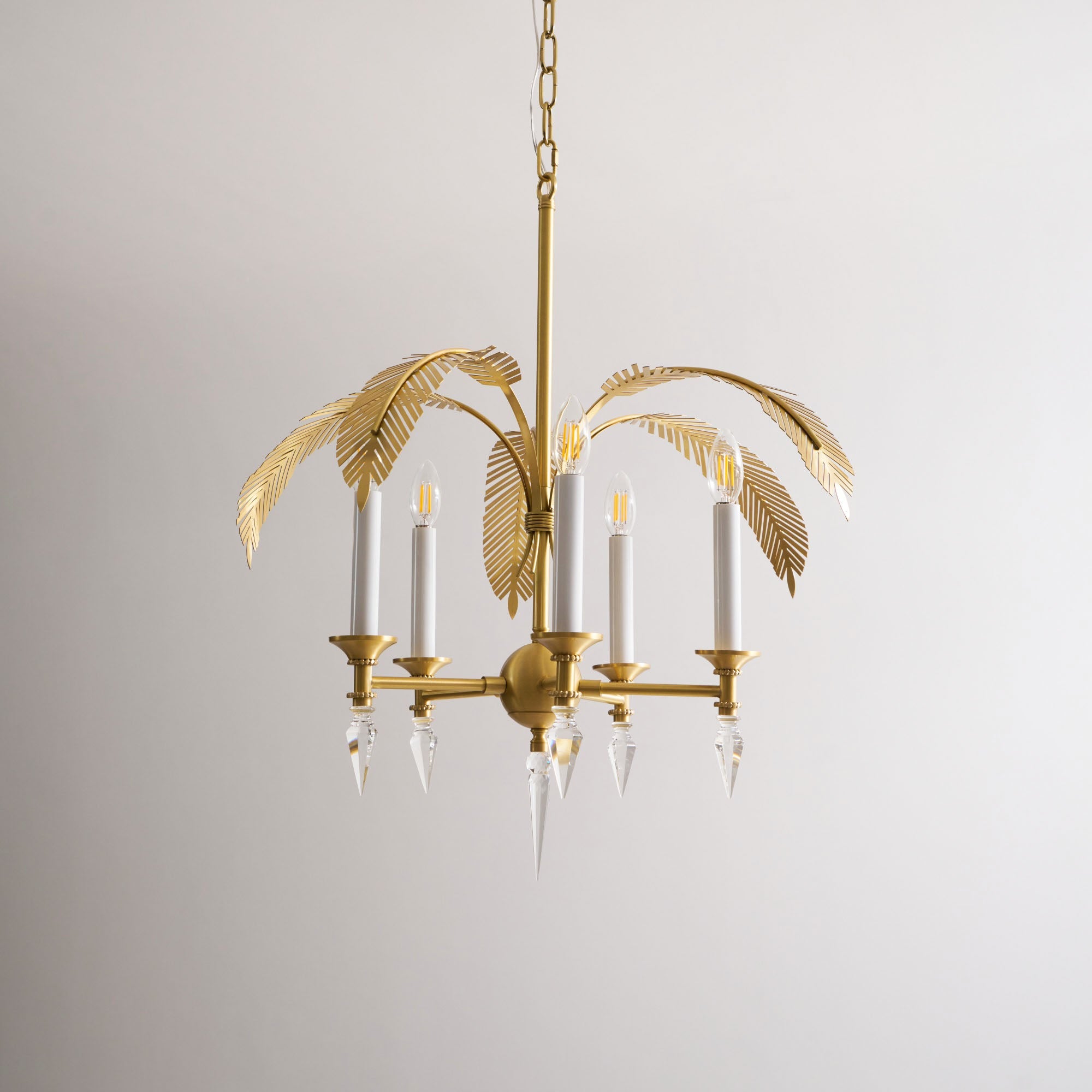 Vakker Limited Brass Palm Frond 5-Light Chandelier — Detail View 17