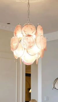 Pink Murano Disc Glass Chandelier - Vakkerlight