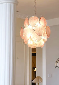 Pink Murano Disc Glass Chandelier - Vakkerlight