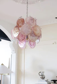 Pink Murano Disc Glass Chandelier - Vakkerlight
