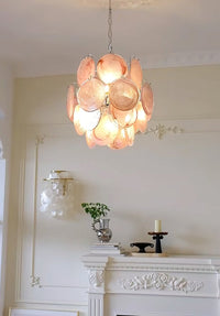 Pink Murano Disc Glass Chandelier - Vakkerlight