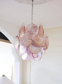 Pink Murano Disc Glass Chandelier - Vakkerlight