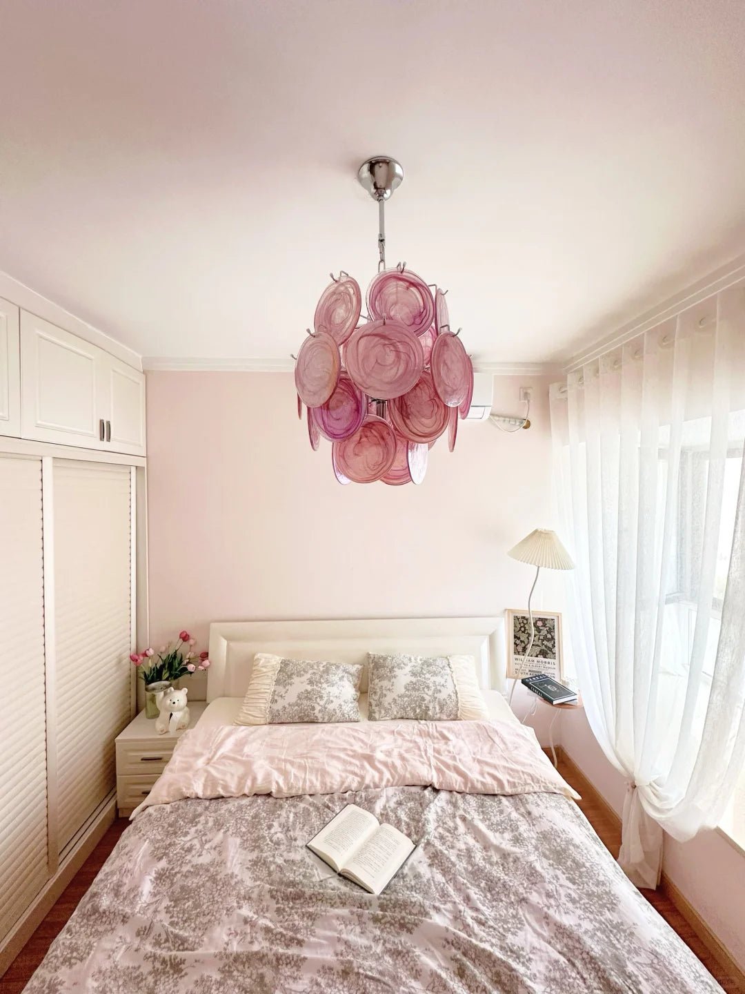 Pink Murano Disc Glass Chandelier - Vakkerlight