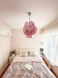 Pink Murano Disc Glass Chandelier - Vakkerlight