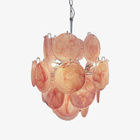 Pink Murano Disc Glass Chandelier - Vakkerlight