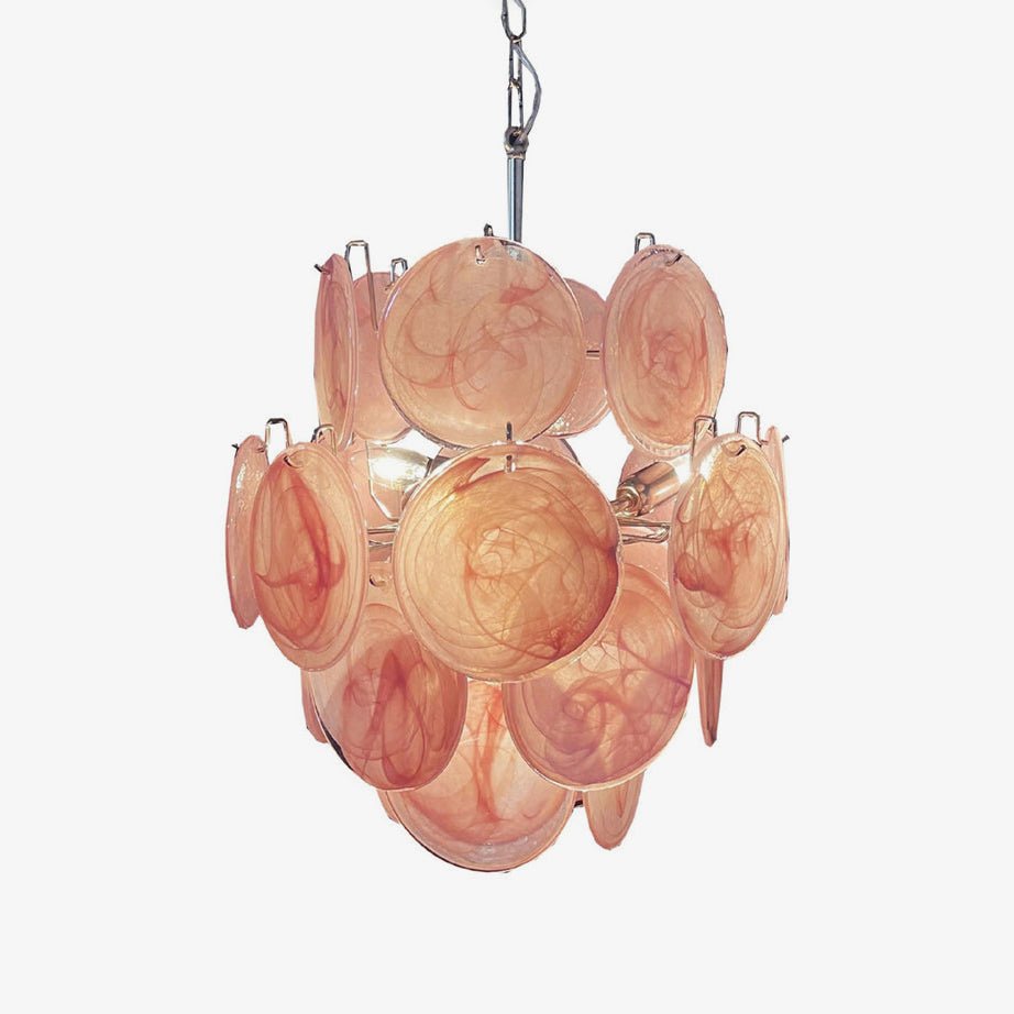 Pink Murano Disc Glass Chandelier - Vakkerlight