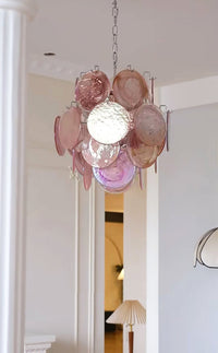 Pink Murano Disc Glass Chandelier - Vakkerlight