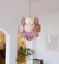 Pink Murano Disc Glass Chandelier - Vakkerlight