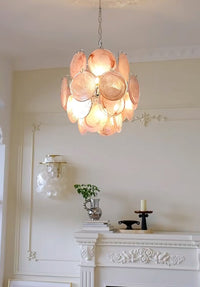 Pink Murano Disc Glass Chandelier - Vakkerlight
