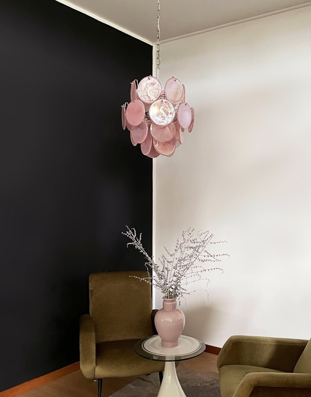 Pink Murano Disc Glass Chandelier - Vakkerlight