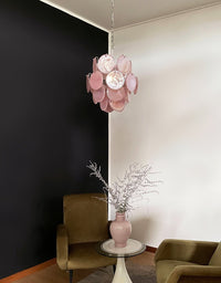 Pink Murano Disc Glass Chandelier - Vakkerlight