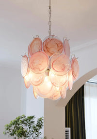 Pink Murano Disc Glass Chandelier - Vakkerlight
