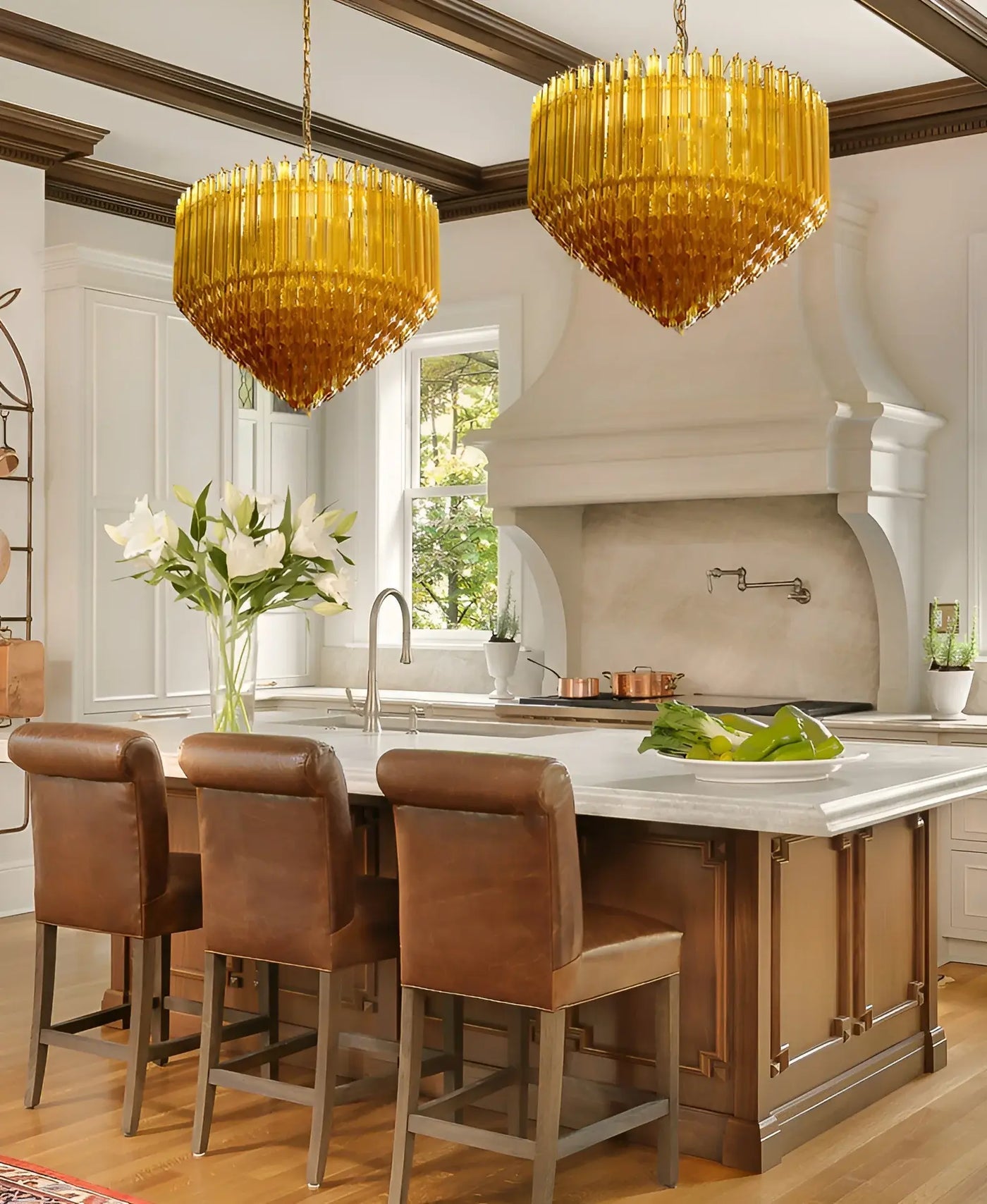 Prism Murano Amber Glass Chandelier - Vakkerlight