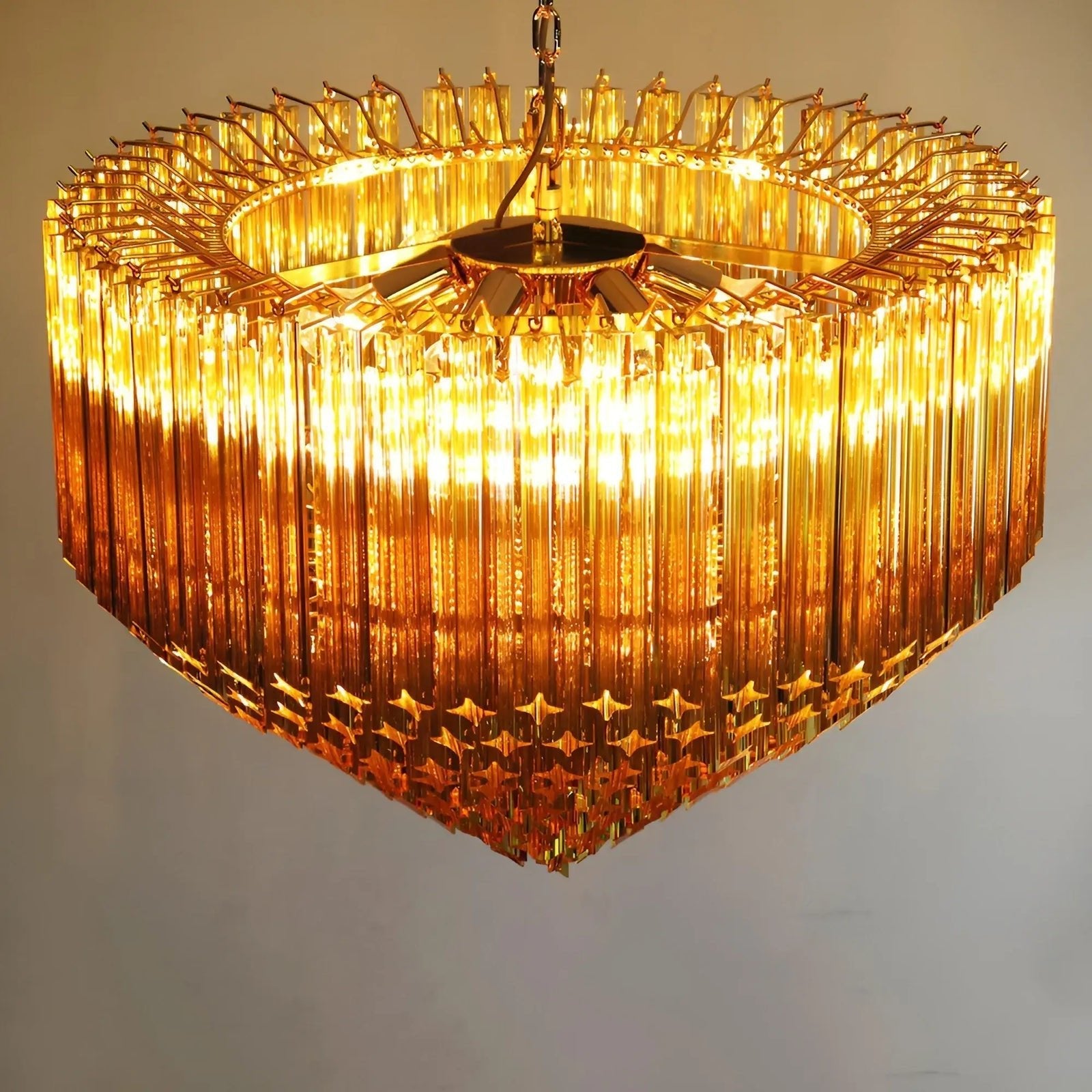 Prism Murano Amber Glass Chandelier - Vakkerlight