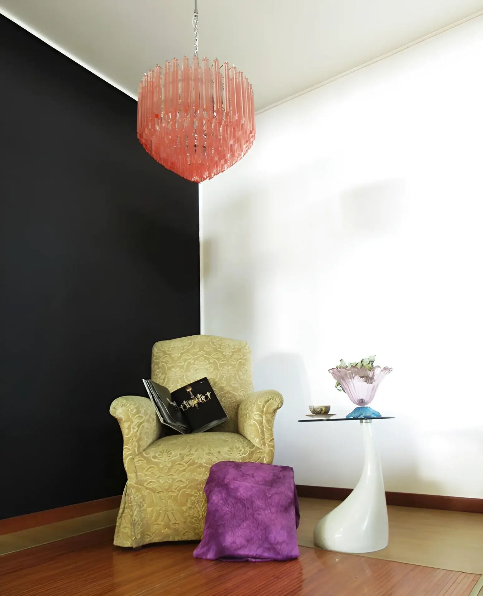 Prism Murano Pink Glass Chandelier - Vakkerlight