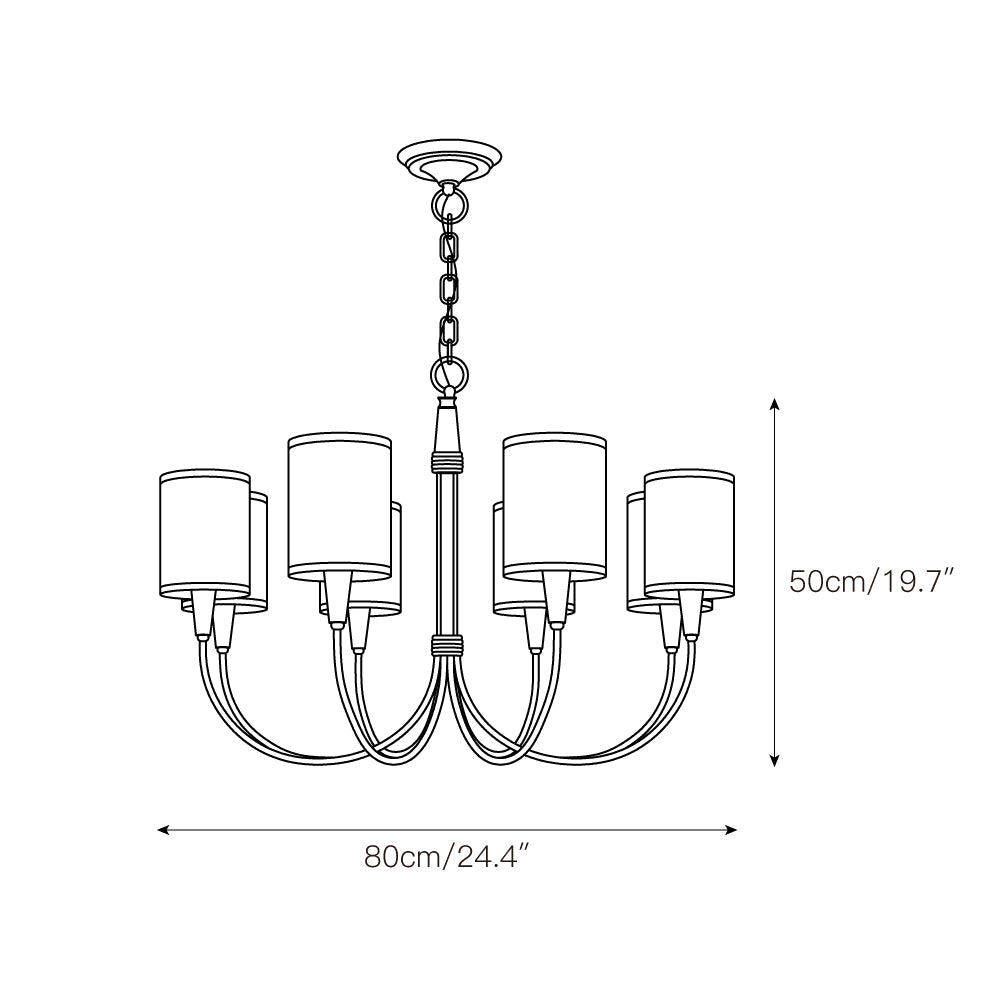 Vakker Limited Brass 5-Light Chandelier — Detail View 5