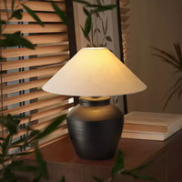 Rustic Black Ceramic Table Lamp - Vakkerlight
